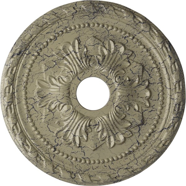 Ekena Millwork Palmetto Ceiling Medallion (Canopies up to 5"), 20 7/8"OD x 3 5/8"ID x 1 5/8"P, Castle Stone Crackle CM20PMCSC - main